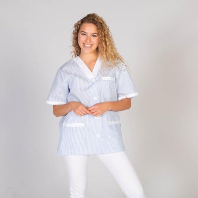 BLUSA SANITARIO UNISEX PICO ABIERTO VICHY